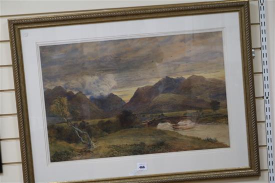 David Cox Junior, watercolour, Near Rossthwaite, signed and dated 1877 48 x 73cm.
